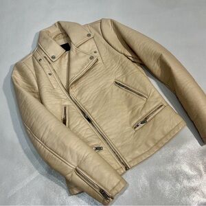 Zara Cream Leather Jacket